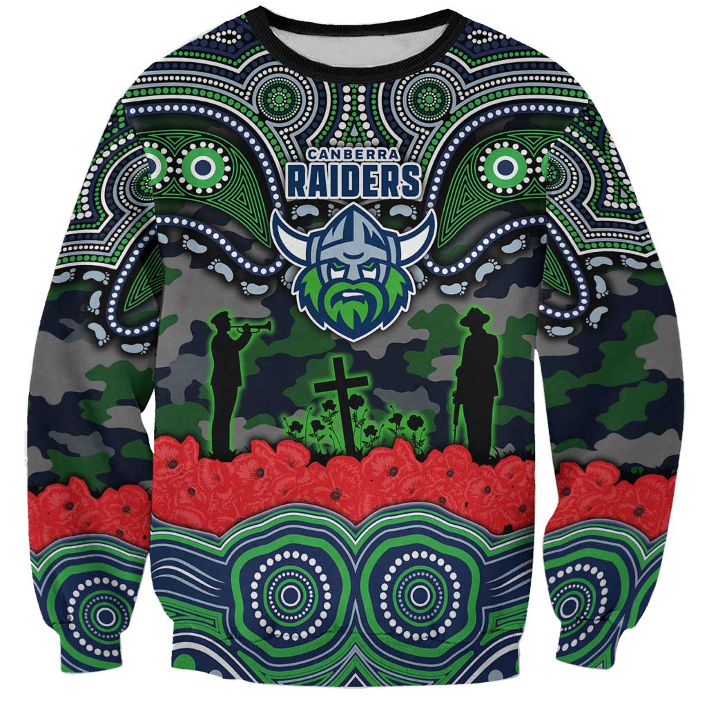 ANZAC Day Canberra Raiders Sweatshirt Military Memorial Aboriginal Indigenous Art
