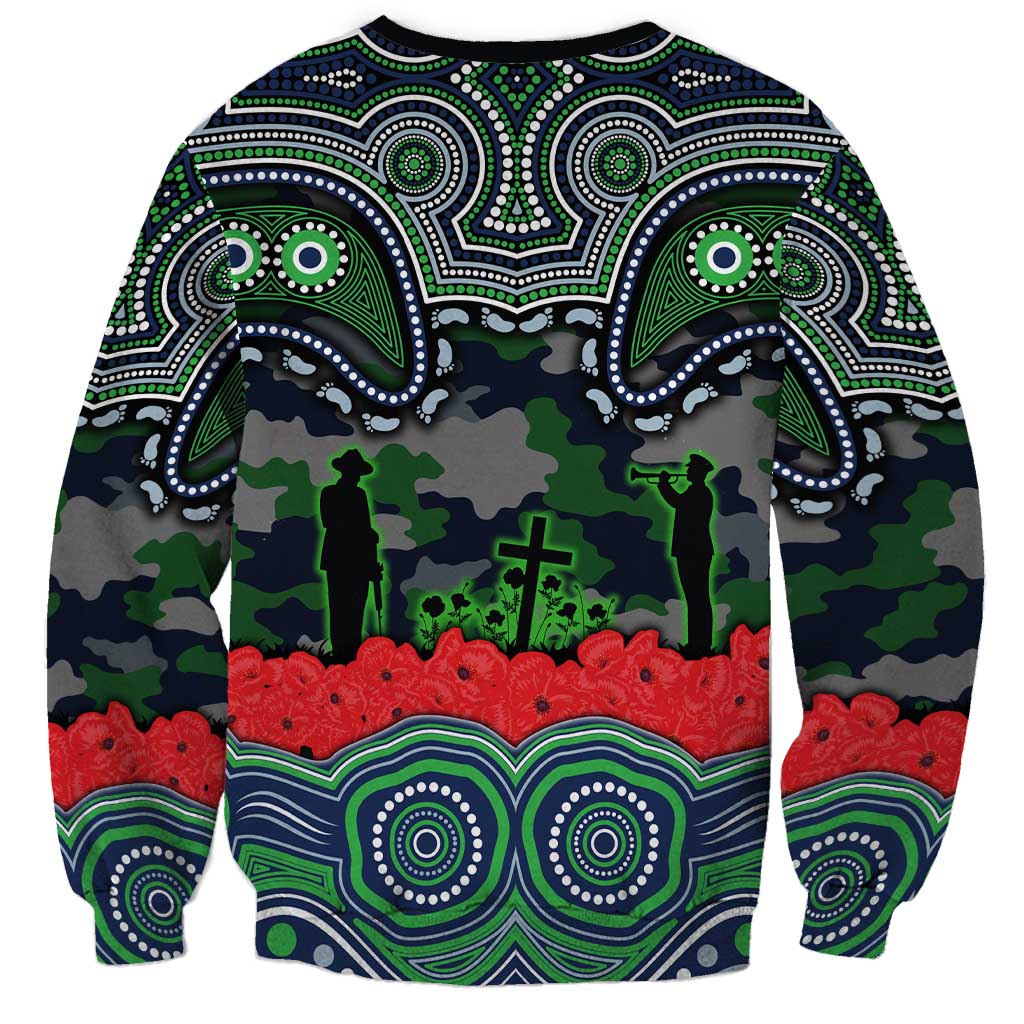 ANZAC Day Canberra Raiders Sweatshirt Military Memorial Aboriginal Indigenous Art