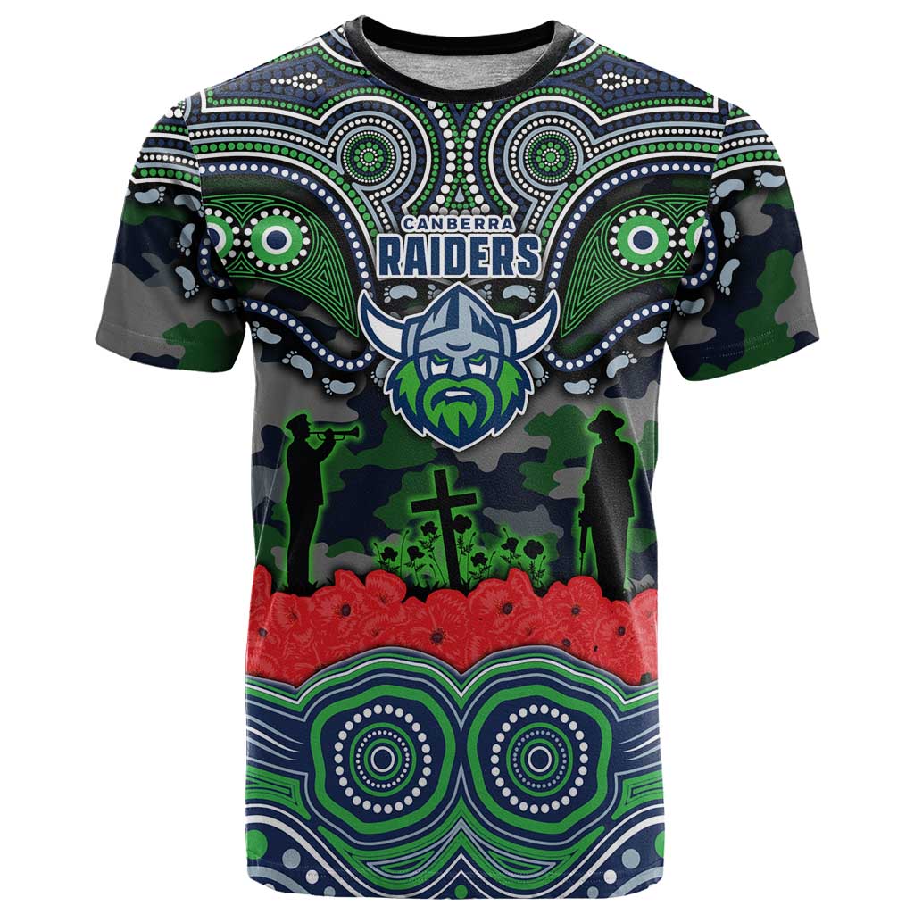 ANZAC Day Canberra Raiders T Shirt Military Memorial Aboriginal Indigenous Art