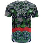 ANZAC Day Canberra Raiders T Shirt Military Memorial Aboriginal Indigenous Art