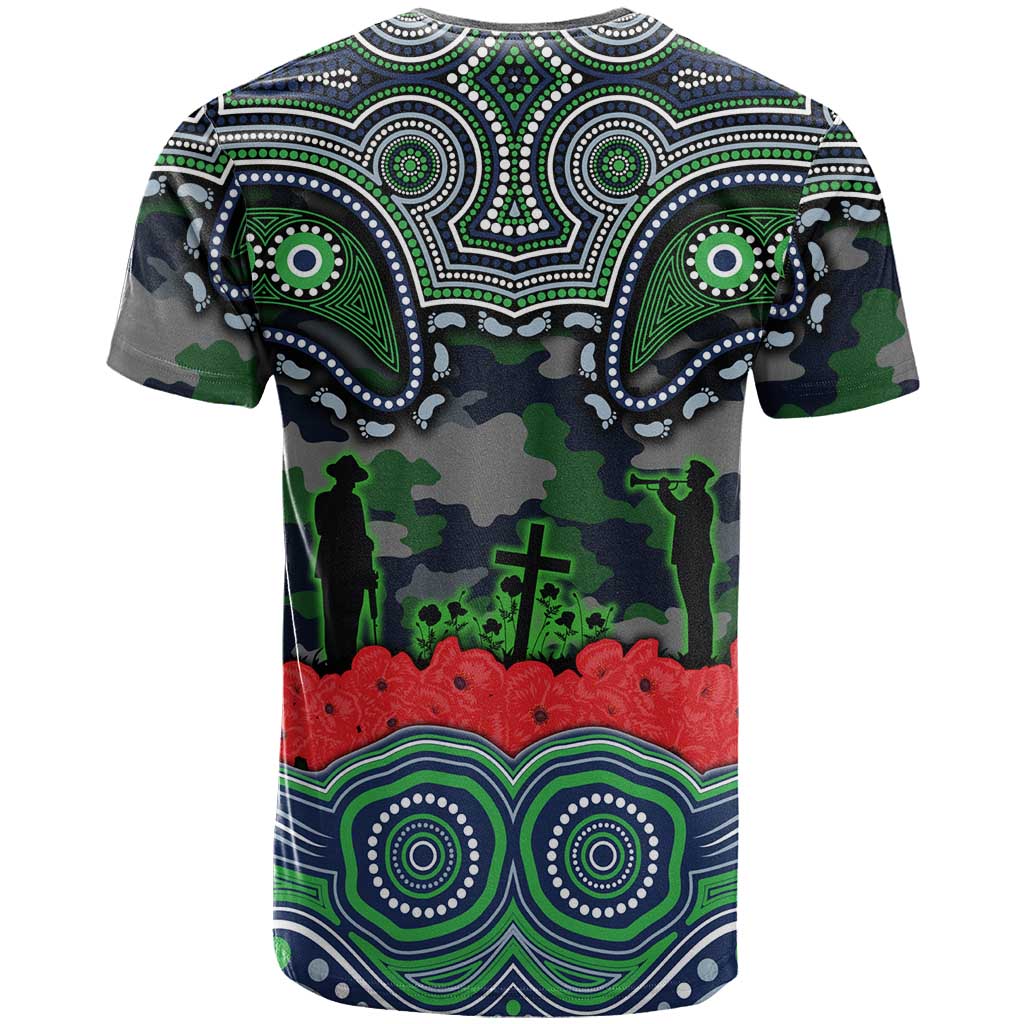 ANZAC Day Canberra Raiders T Shirt Military Memorial Aboriginal Indigenous Art