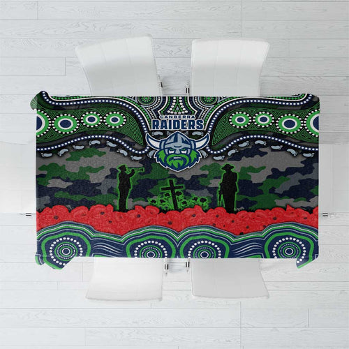 ANZAC Day Canberra Raiders Tablecloth Military Memorial Aboriginal Indigenous Art