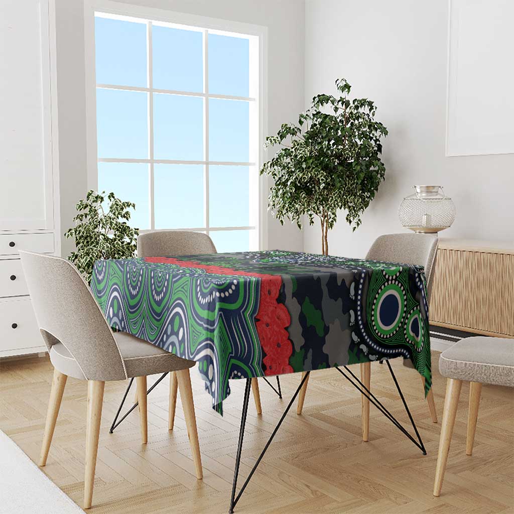 ANZAC Day Canberra Raiders Tablecloth Military Memorial Aboriginal Indigenous Art