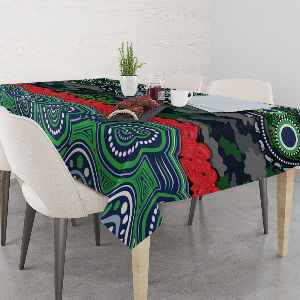 ANZAC Day Canberra Raiders Tablecloth Military Memorial Aboriginal Indigenous Art