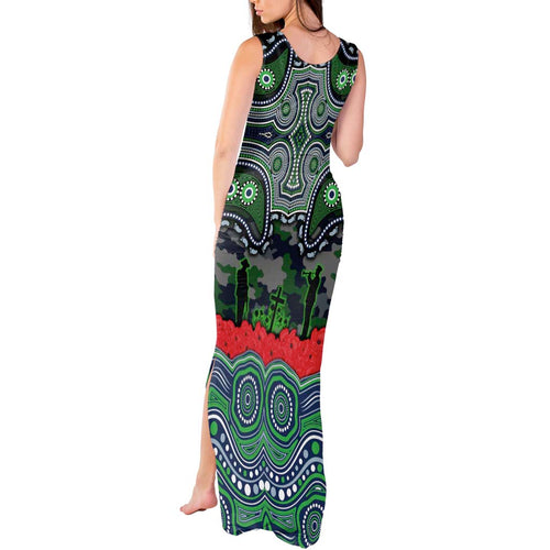 ANZAC Day Canberra Raiders Tank Maxi Dress Military Memorial Aboriginal Indigenous Art