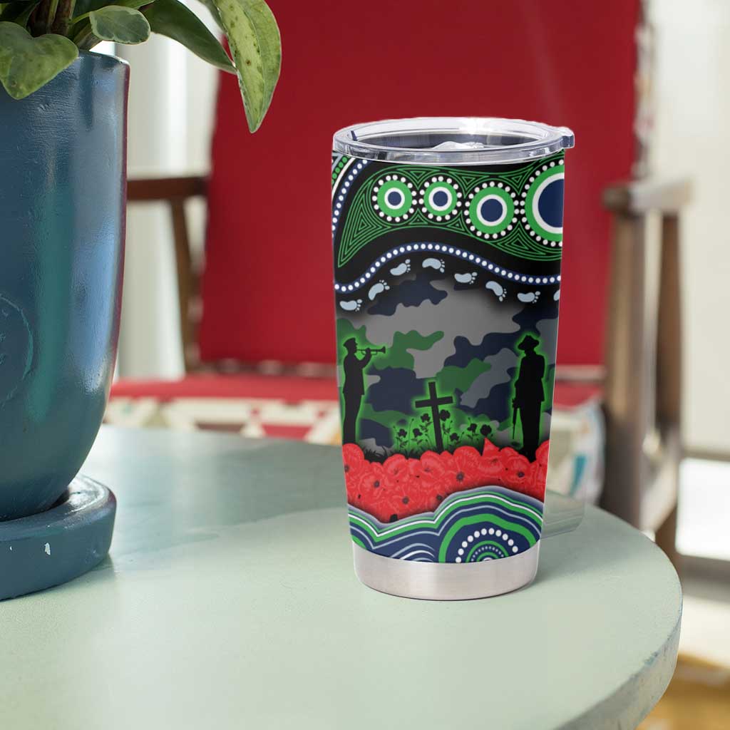 ANZAC Day Canberra Raiders Tumbler Cup Military Memorial Aboriginal Indigenous Art