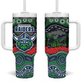 ANZAC Day Canberra Raiders Tumbler With Handle Military Memorial Aboriginal Indigenous Art