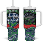 ANZAC Day Canberra Raiders Tumbler With Handle Military Memorial Aboriginal Indigenous Art