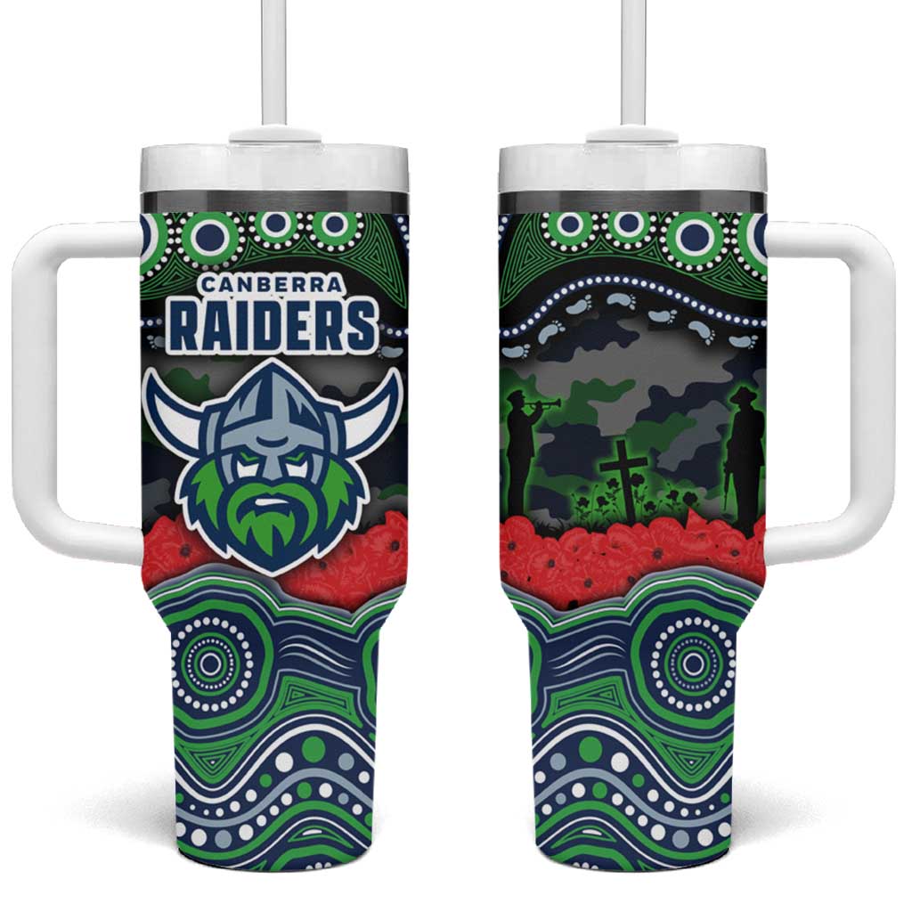 ANZAC Day Canberra Raiders Tumbler With Handle Military Memorial Aboriginal Indigenous Art