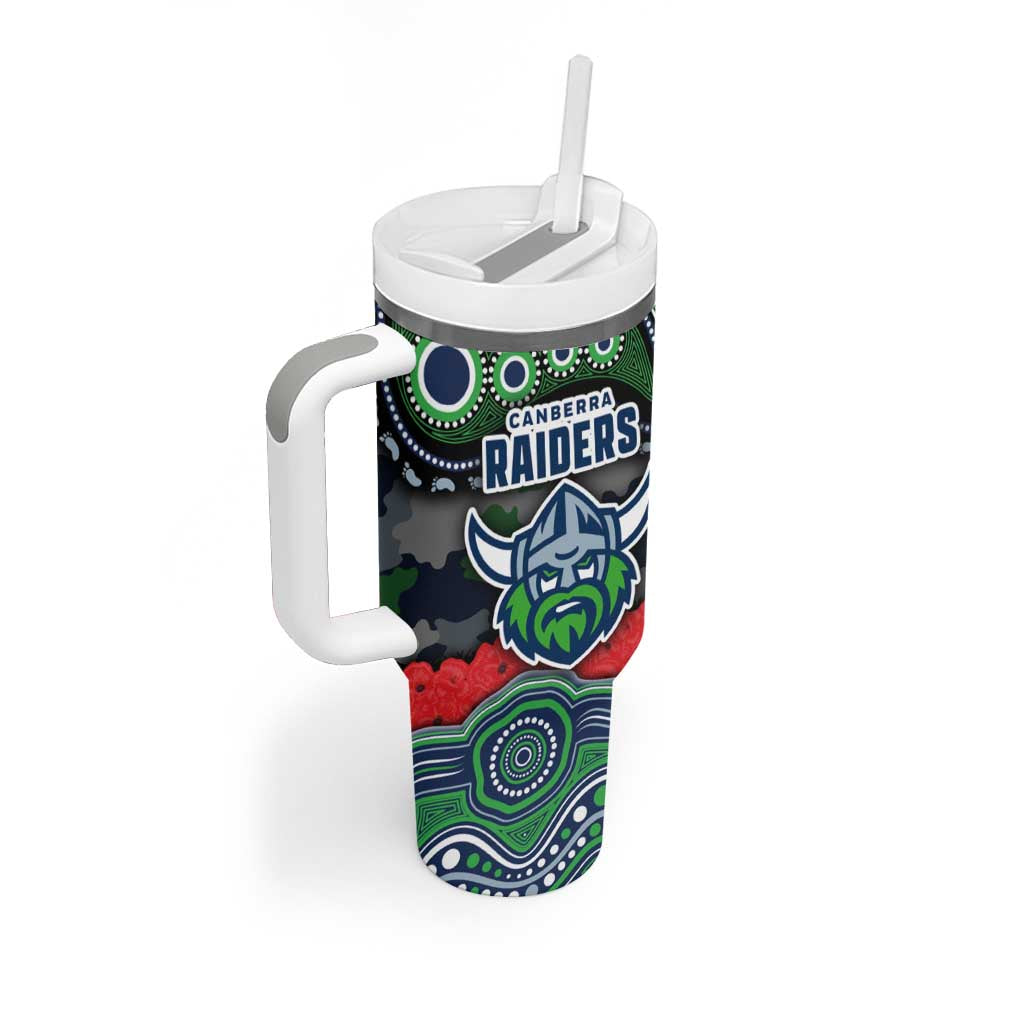 ANZAC Day Canberra Raiders Tumbler With Handle Military Memorial Aboriginal Indigenous Art