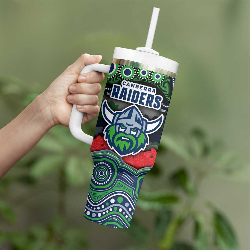 ANZAC Day Canberra Raiders Tumbler With Handle Military Memorial Aboriginal Indigenous Art