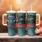ANZAC Day Canberra Raiders Tumbler With Handle Military Memorial Aboriginal Indigenous Art