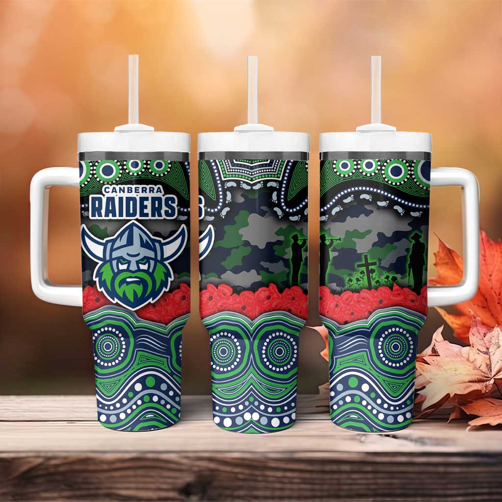 ANZAC Day Canberra Raiders Tumbler With Handle Military Memorial Aboriginal Indigenous Art