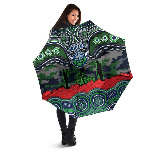 ANZAC Day Canberra Raiders Umbrella Military Memorial Aboriginal Indigenous Art