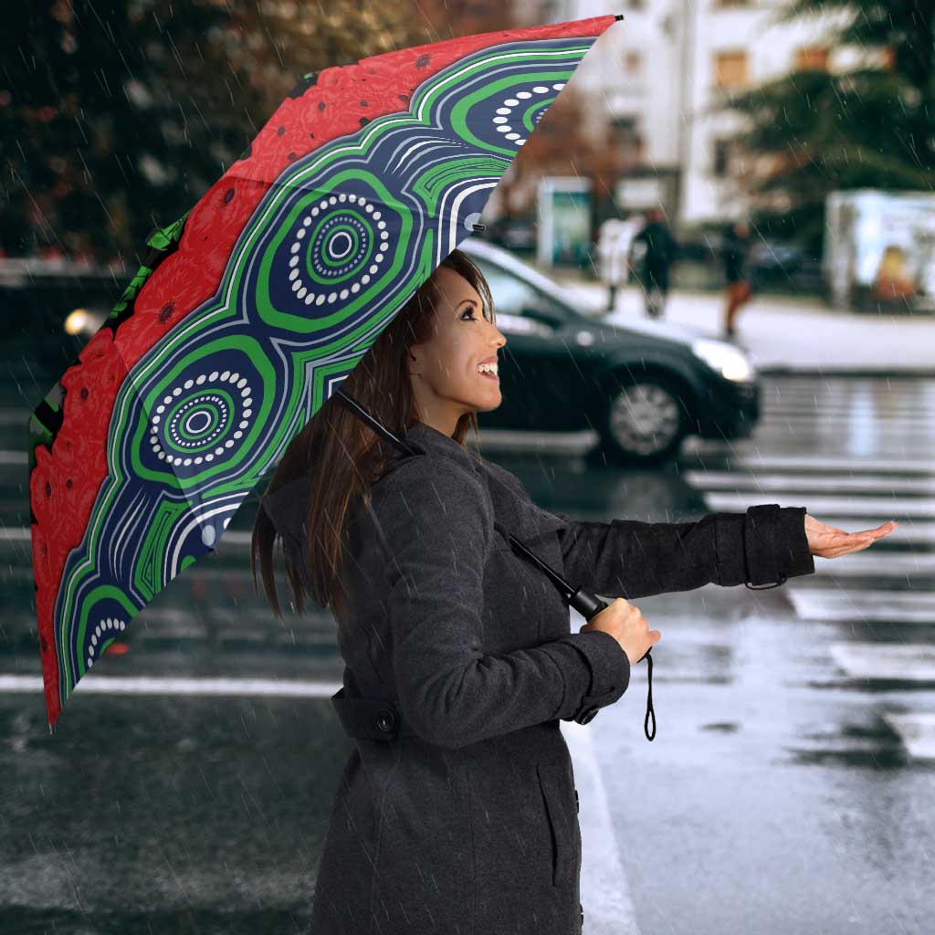 ANZAC Day Canberra Raiders Umbrella Military Memorial Aboriginal Indigenous Art