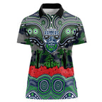 ANZAC Day Canberra Raiders Women Polo Shirt Military Memorial Aboriginal Indigenous Art
