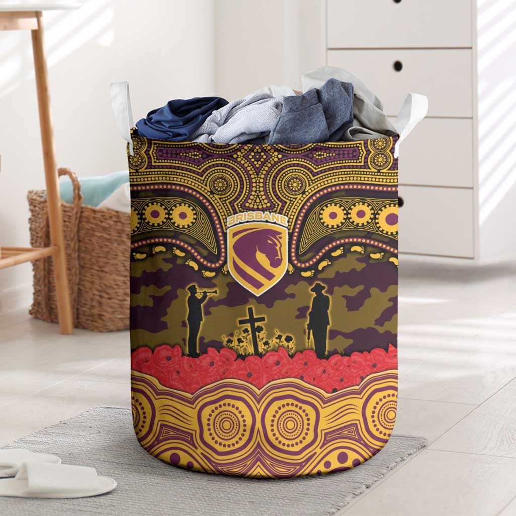 ANZAC Day Brisbane Broncos Laundry Basket Military Memorial Aboriginal Indigenous Art