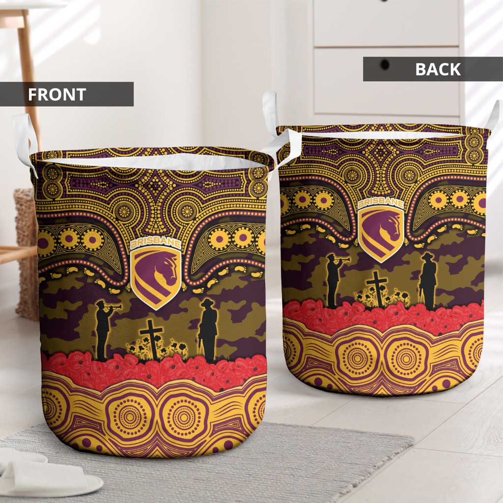 ANZAC Day Brisbane Broncos Laundry Basket Military Memorial Aboriginal Indigenous Art