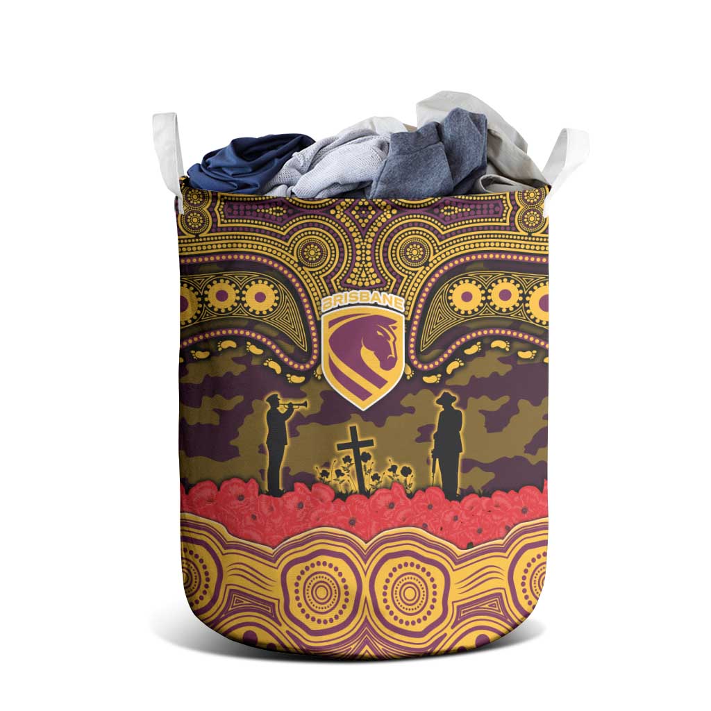 ANZAC Day Brisbane Broncos Laundry Basket Military Memorial Aboriginal Indigenous Art