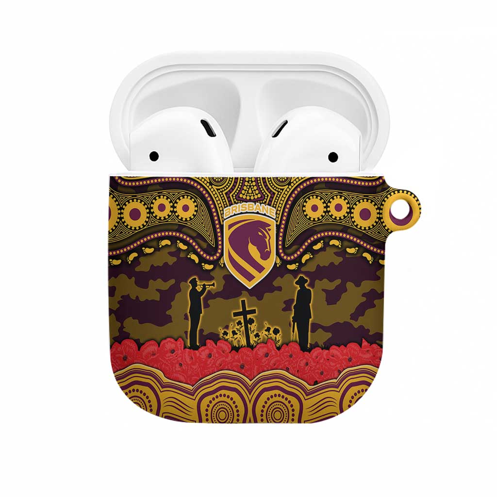 ANZAC Day Brisbane Broncos AirPods Case Military Memorial Aboriginal Indigenous Art