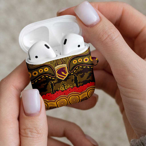 ANZAC Day Brisbane Broncos AirPods Case Military Memorial Aboriginal Indigenous Art
