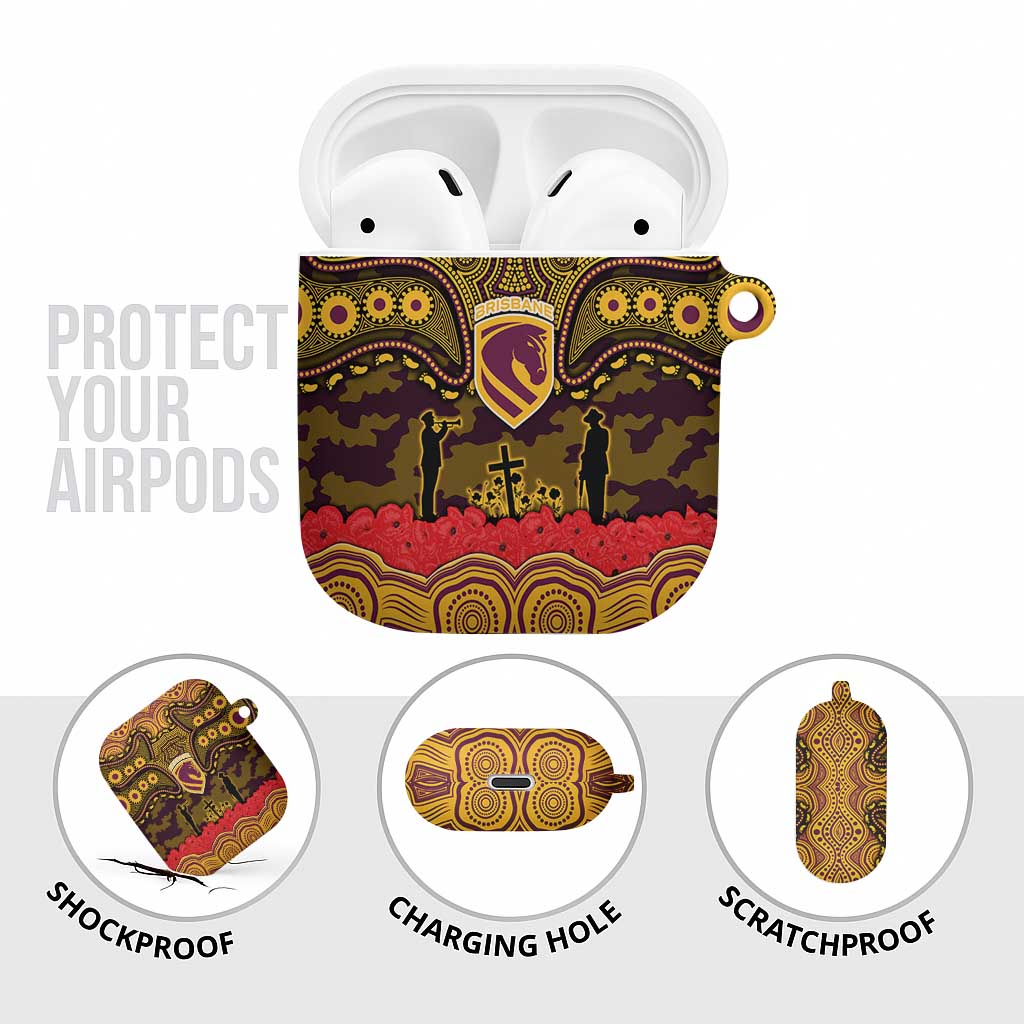 ANZAC Day Brisbane Broncos AirPods Case Military Memorial Aboriginal Indigenous Art
