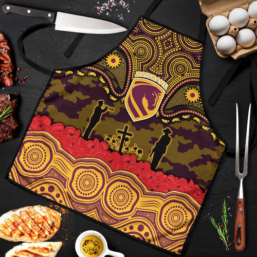 ANZAC Day Brisbane Broncos Apron Military Memorial Aboriginal Indigenous Art