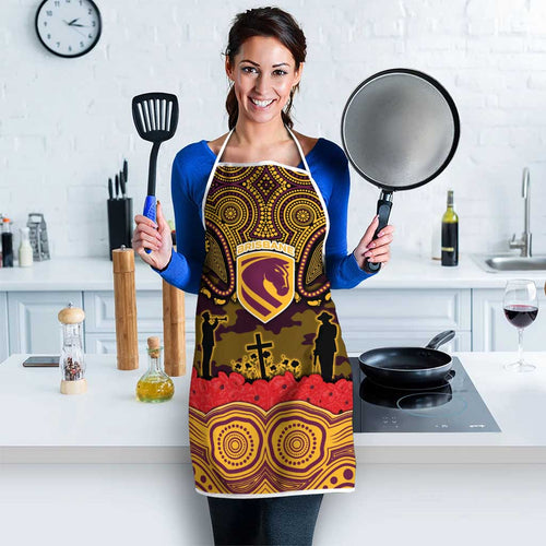 ANZAC Day Brisbane Broncos Apron Military Memorial Aboriginal Indigenous Art