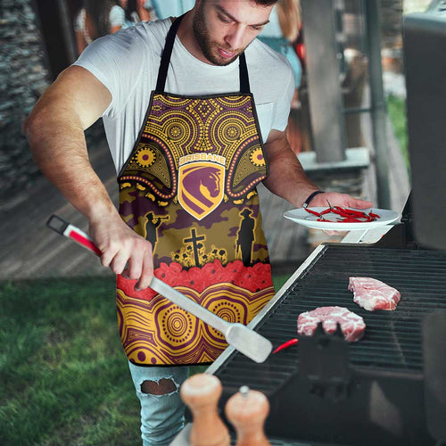 ANZAC Day Brisbane Broncos Apron Military Memorial Aboriginal Indigenous Art