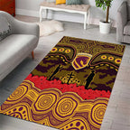 ANZAC Day Brisbane Broncos Area Rug Military Memorial Aboriginal Indigenous Art
