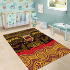 ANZAC Day Brisbane Broncos Area Rug Military Memorial Aboriginal Indigenous Art
