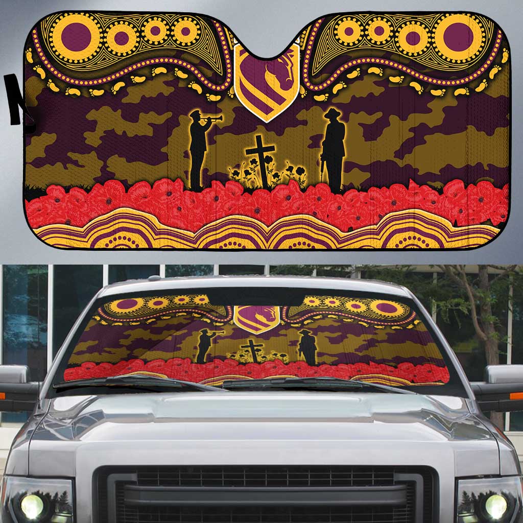ANZAC Day Brisbane Broncos Auto Sun Shade Military Memorial Aboriginal Indigenous Art