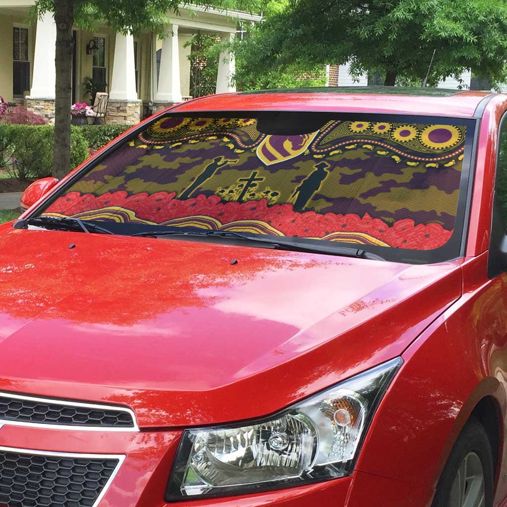 ANZAC Day Brisbane Broncos Auto Sun Shade Military Memorial Aboriginal Indigenous Art
