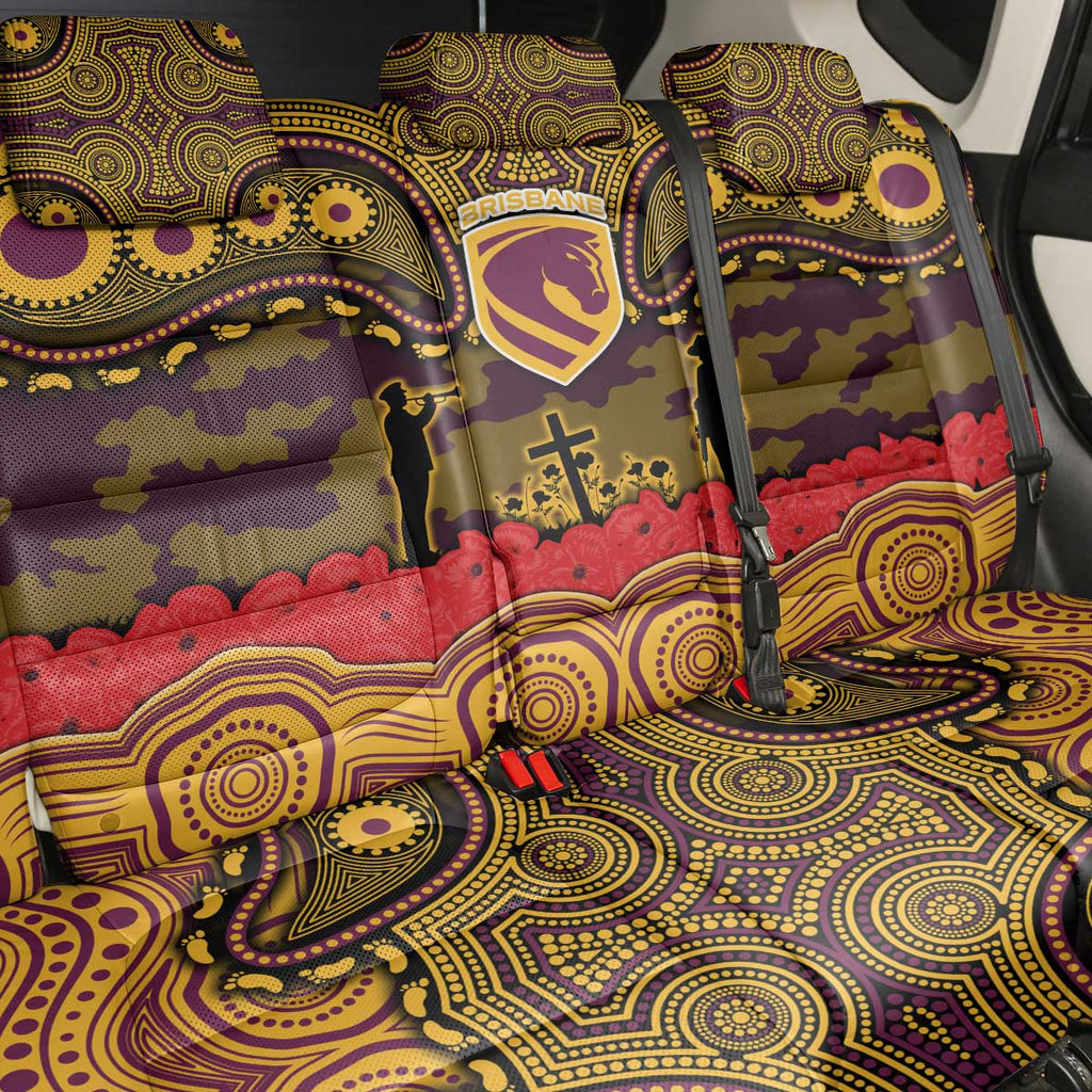 ANZAC Day Brisbane Broncos Back Car Seat Cover Military Memorial Aboriginal Indigenous Art