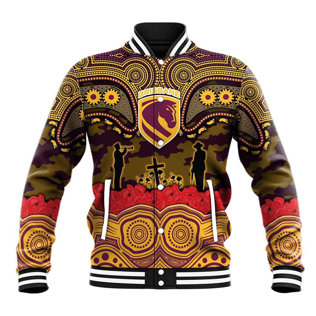 ANZAC Day Brisbane Broncos Baseball Jacket Military Memorial Aboriginal Indigenous Art