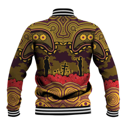 ANZAC Day Brisbane Broncos Baseball Jacket Military Memorial Aboriginal Indigenous Art