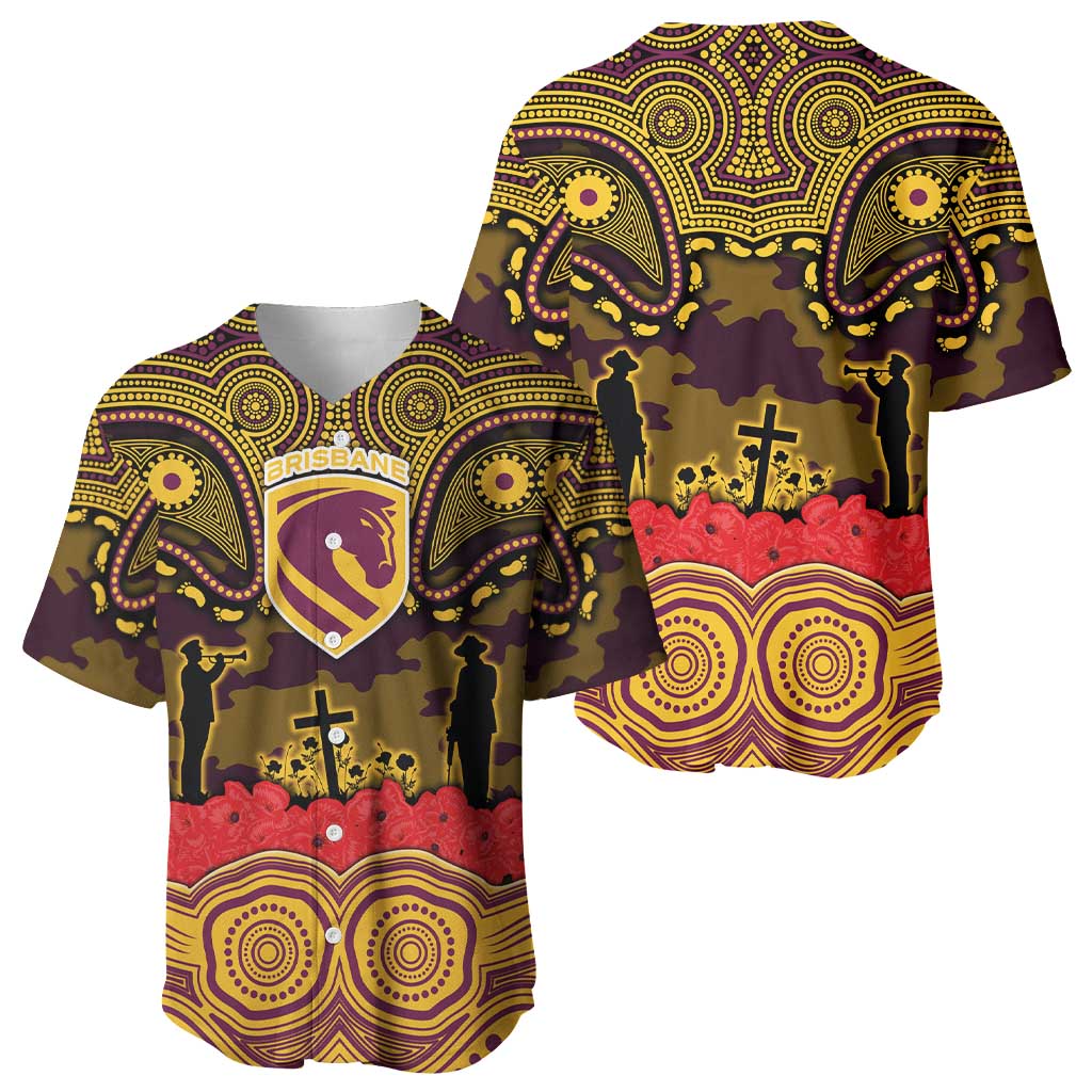 ANZAC Day Brisbane Broncos Baseball Jersey Military Memorial Aboriginal Indigenous Art