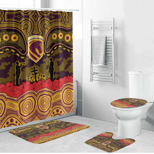 ANZAC Day Brisbane Broncos Bathroom Set Military Memorial Aboriginal Indigenous Art