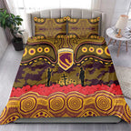 ANZAC Day Brisbane Broncos Bedding Set Military Memorial Aboriginal Indigenous Art