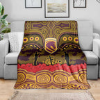 ANZAC Day Brisbane Broncos Blanket Military Memorial Aboriginal Indigenous Art