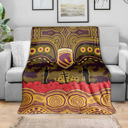 ANZAC Day Brisbane Broncos Blanket Military Memorial Aboriginal Indigenous Art