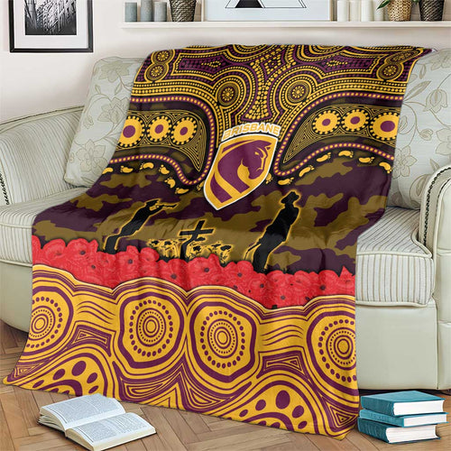 ANZAC Day Brisbane Broncos Blanket Military Memorial Aboriginal Indigenous Art