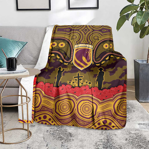 ANZAC Day Brisbane Broncos Blanket Military Memorial Aboriginal Indigenous Art
