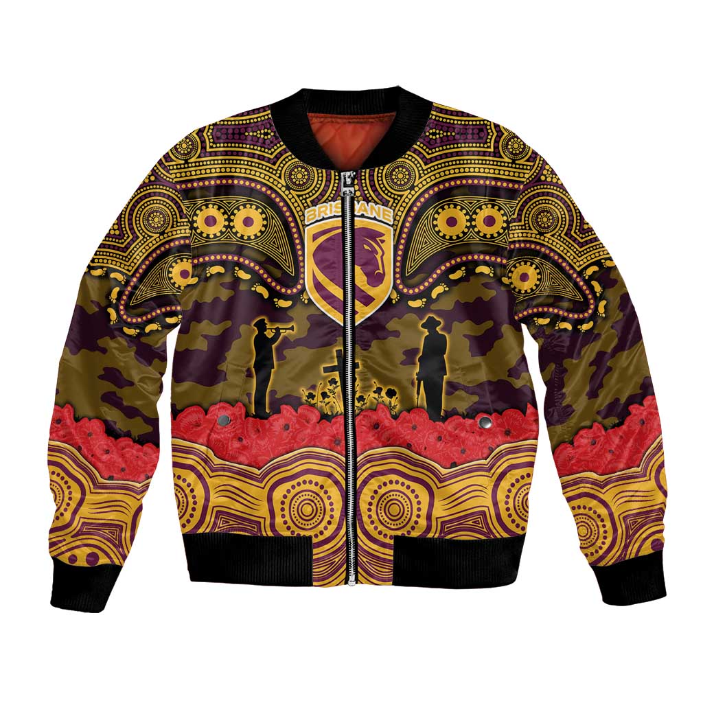 ANZAC Day Brisbane Broncos Bomber Jacket Military Memorial Aboriginal Indigenous Art