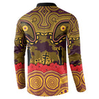 ANZAC Day Brisbane Broncos Button Sweatshirt Military Memorial Aboriginal Indigenous Art