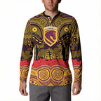 ANZAC Day Brisbane Broncos Button Sweatshirt Military Memorial Aboriginal Indigenous Art