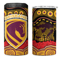 ANZAC Day Brisbane Broncos 4 in 1 Can Cooler Tumbler Military Memorial Aboriginal Indigenous Art