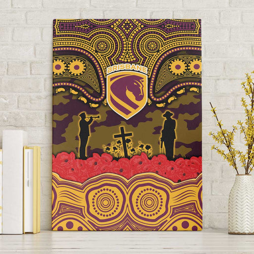 ANZAC Day Brisbane Broncos Canvas Wall Art Military Memorial Aboriginal Indigenous Art