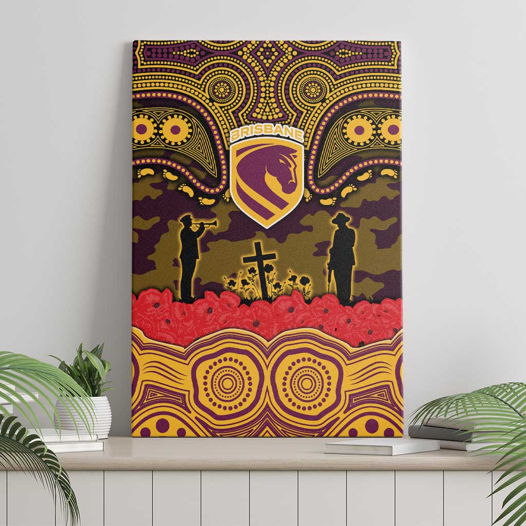 ANZAC Day Brisbane Broncos Canvas Wall Art Military Memorial Aboriginal Indigenous Art
