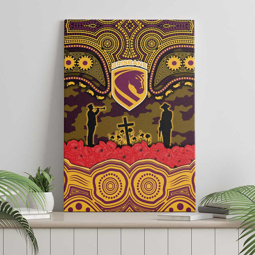 ANZAC Day Brisbane Broncos Canvas Wall Art Military Memorial Aboriginal Indigenous Art